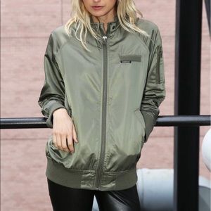 Women’s Washed Satin Boyfriend Bomber Jacket